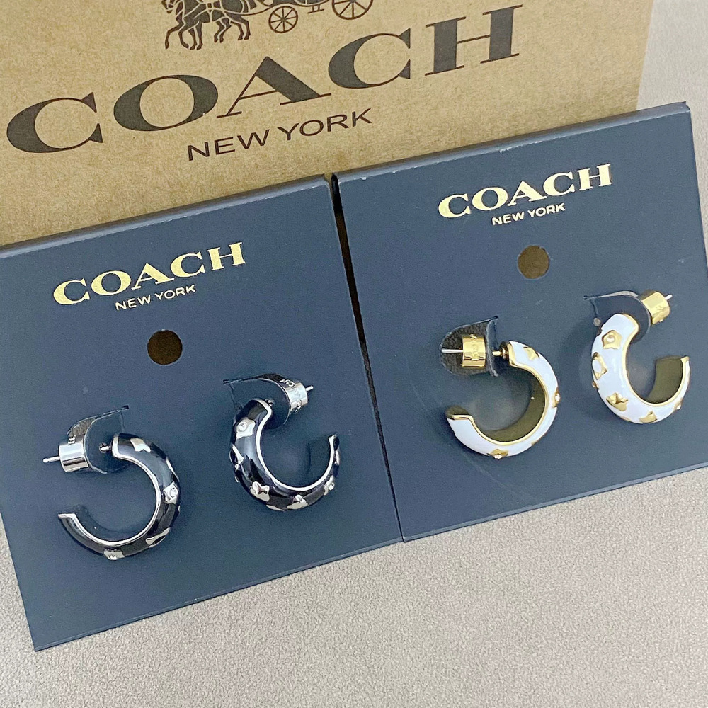 Coach Trendy Enamel Metal Earrings
